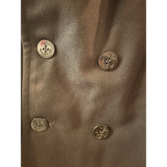 DSCP Men's 46R Black Wool Pea Coat Overcoat Military USN Navy Jacket - Picture 6 of 9